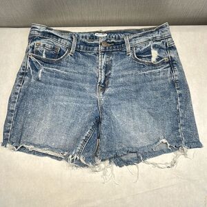 Old Navy Distressed Denim Shorts Cutoffs Sz 6 High Rise 4.5” Inseam Cut Offs
